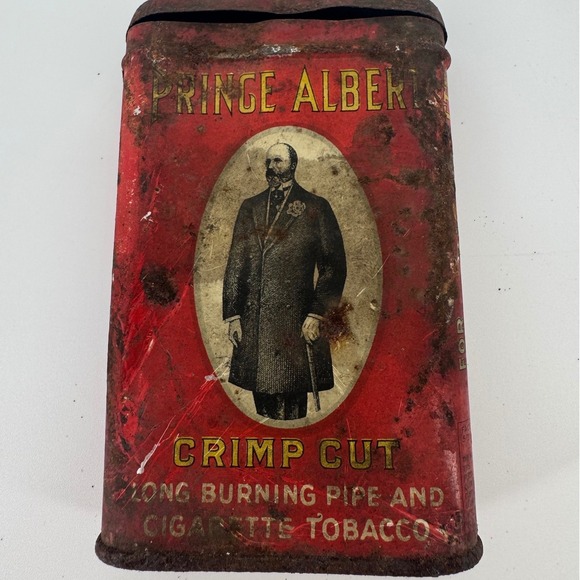 Prince Albert Other - Prince Albert Crimp Cut Tobacco Tin Vintage Red Metal Pocket Can R.J. Reynolds